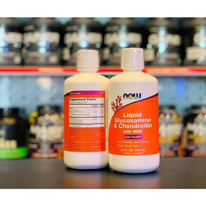 Now Liquid Glucosamine &amp; Chondroitin With Msm, Hỗ Trợ Xương Khớp Dạng Nước, Chống Đau Nhức Khớp (946 Ml)
