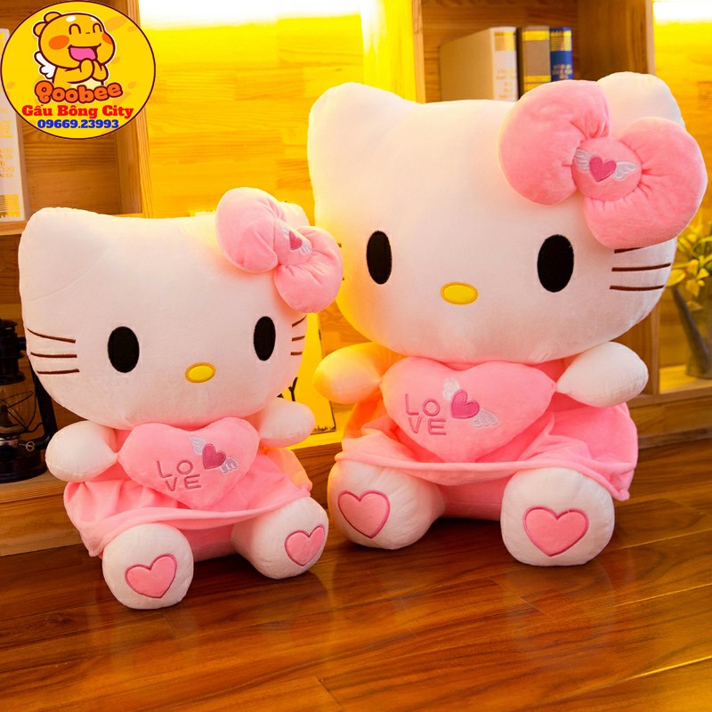 Gấu Bông Mèo Hello Kitty Váy Hồng Mềm Mịn Cao Cấp Quà Tặng Cho Bé Ý Nghĩa Gấu Bông City