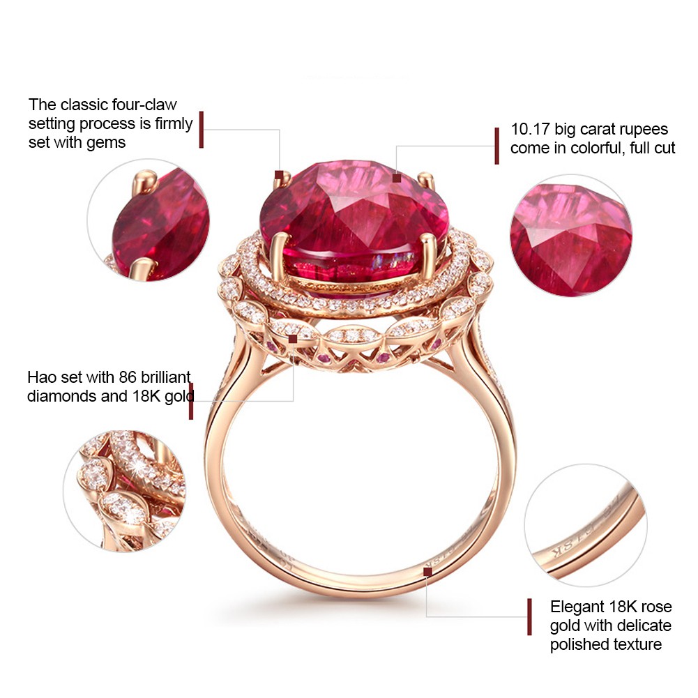 Nhẫn Đính Đá Ruby Nhân Tạo Sang Trọng Cho Nữ