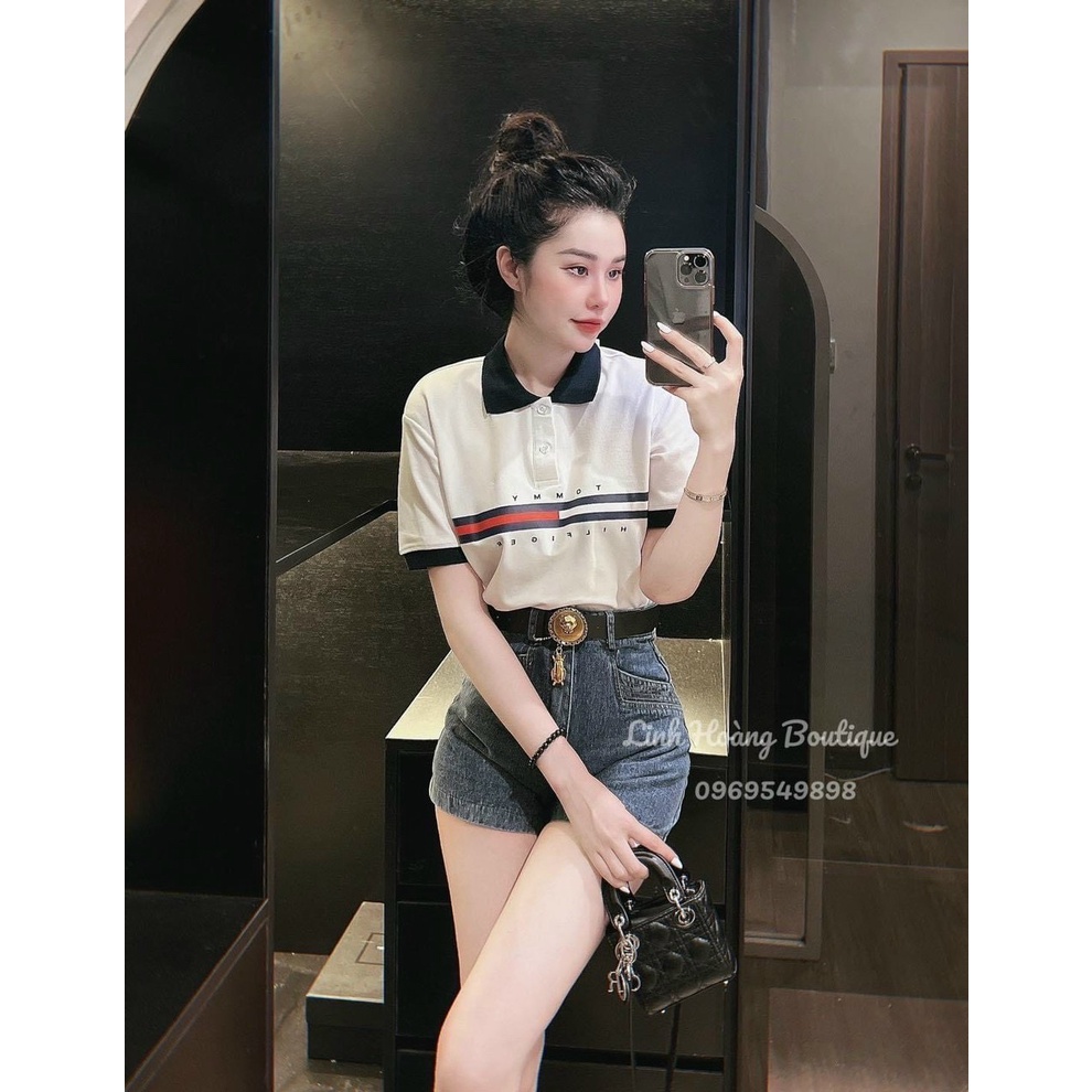 ÁO POLO TOMMY NỮ CHẤT POLO MỀM MỊN, CO GIÃN, THẤM HÚT MỒ HÔI TỐT