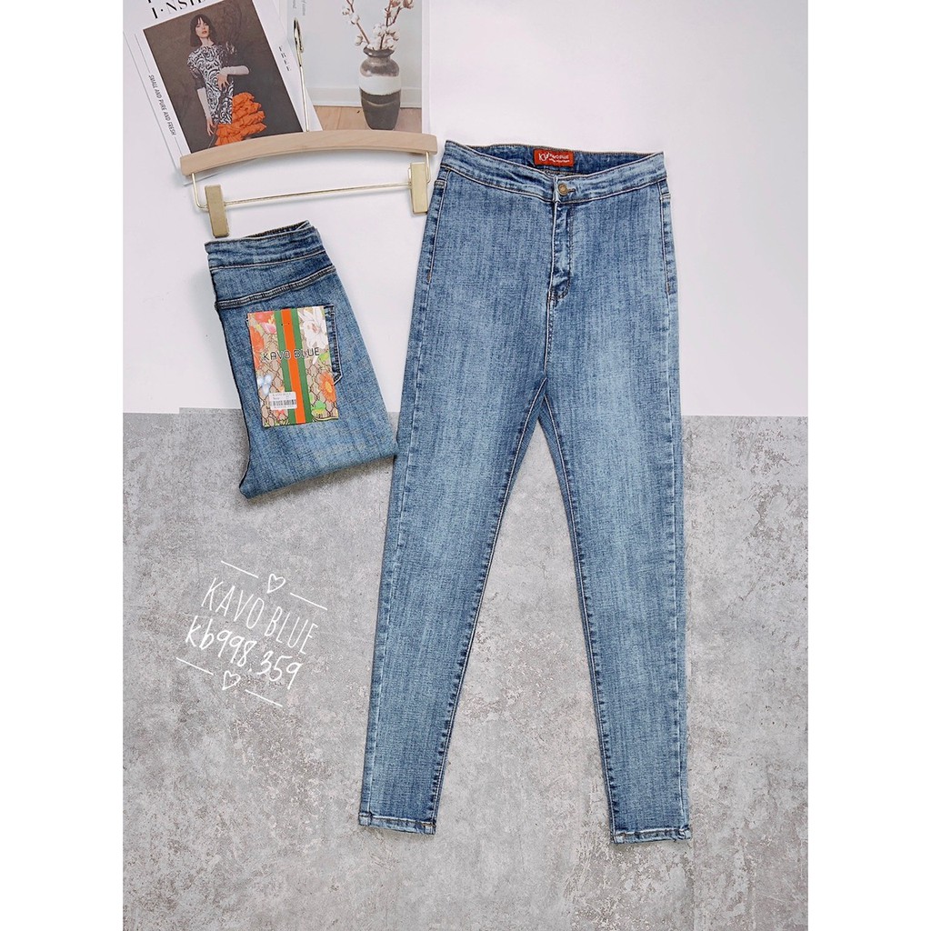 Quần Bò Nữ Dáng Ôm Skinny KAVO BLUE Co Giãn 4 Chiều