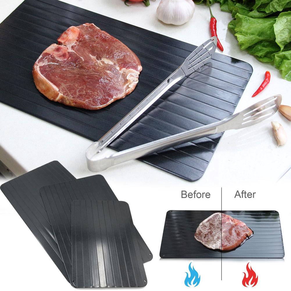 1Pc Khay rã đông ma thuật Làm tan nhanh Thịt đông lạnh Cá biển Thực phẩm Rã đông Tấm Tấm Rã đông Dụng cụ nhà bếp