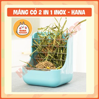 Máng Cỏ 2in1 Inox 🐹FREESHIP🐹 Máng Cỏ Khay Cỏ Khô Thức Ăn Cho Thỏ , Bọ ( Guinea Pig - Chuột Lang ) , Nhím , Sóc Bay