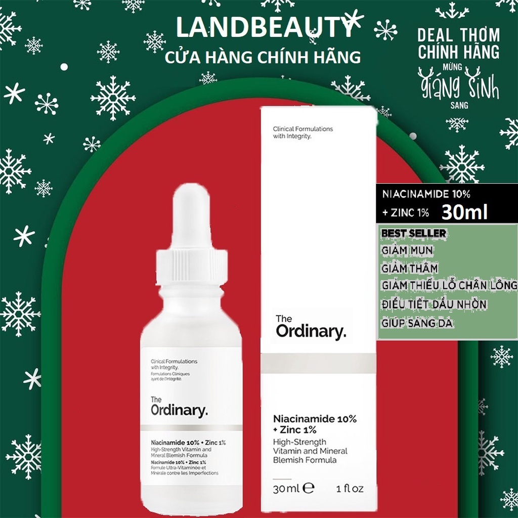 Tinh chất The Ordinary Niacinamide 10% + Zinc 1% giảm mụn giảm thâm