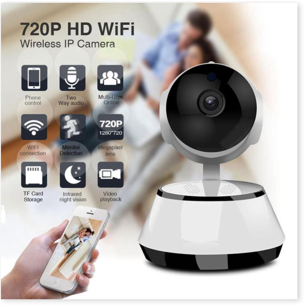 Camera Wifi IP V380 Hàng Chuẩn Âm Thanh 2 Chiều Dễ Cài Đặt Hình Ảnh Rõ Nét Xoay 360 Độ - Bảo Hành  chính hãng