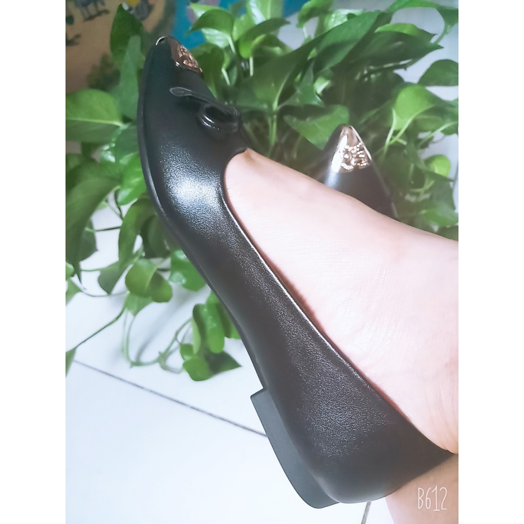 [XẢ HÀNG] Giày nữ bệt mũi nhọn trần chỉ chất da đẹp êm chân mã LM GN00011