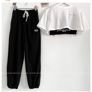 💢Set Bộ Quần Spun + Áo Crop ground Breaking 💢