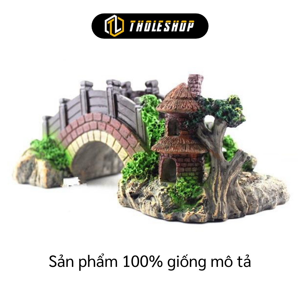 Trang Trí Bể Cá - Cây Cầu Giả Bằng Nhựa Trang Trí Hòn Nam Bộ Thêm Sinh Động 5834