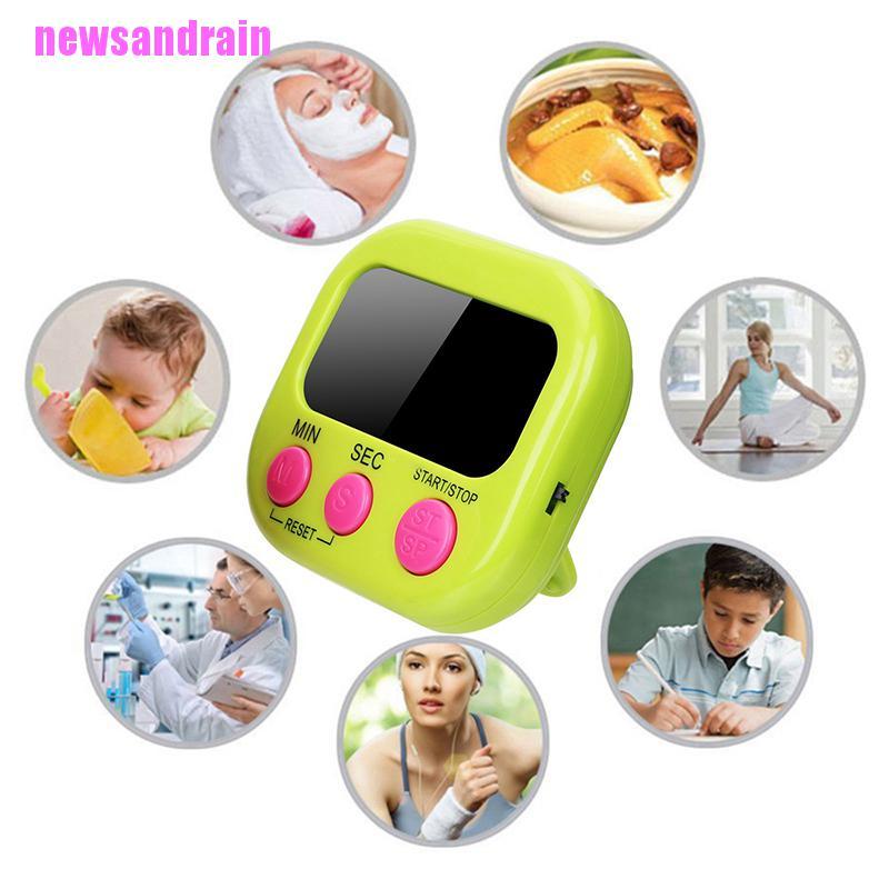 [cool]Digital Kitchen Timer Magnetic Backing Stand Countdown Alarm Lcd Big Digits