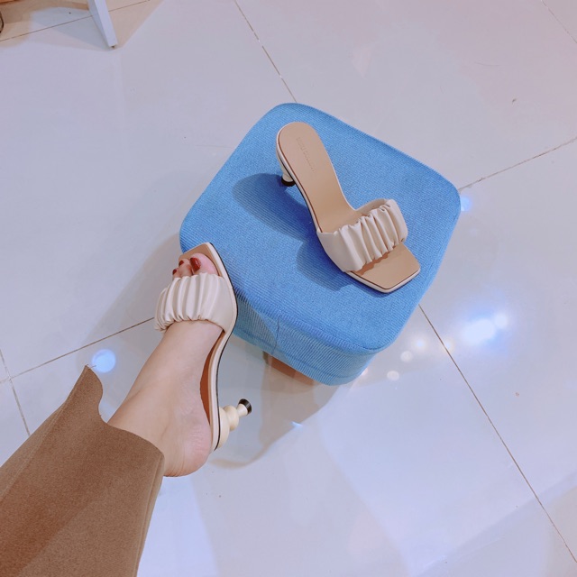 Guốc quai nhún gót hồ lô fullbox