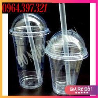 50 Cốc Nhựa PP 400ml - 500ml - 700ml Dùng 1 Lần Có Nắp Loại Đẹp - Đựng Đồ Uống - Có Thể Dùng Được Màng Ép Ly