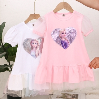 Váy công chúa 100% cotton thoáng mát kiểu dáng thời trang mùa hè 2021 cho bé gái 3-10 tuổi