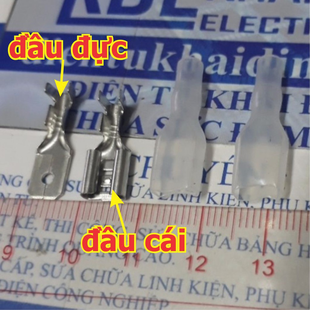 BỘ RỜI LÕI SẮT ĐỰC/CÁI/ĐỰC+CÁI ĐẦU NỐI, HEADER 6.3mm CÓ VỎ NHƯA TRONG (gói 50 cái) kde3339