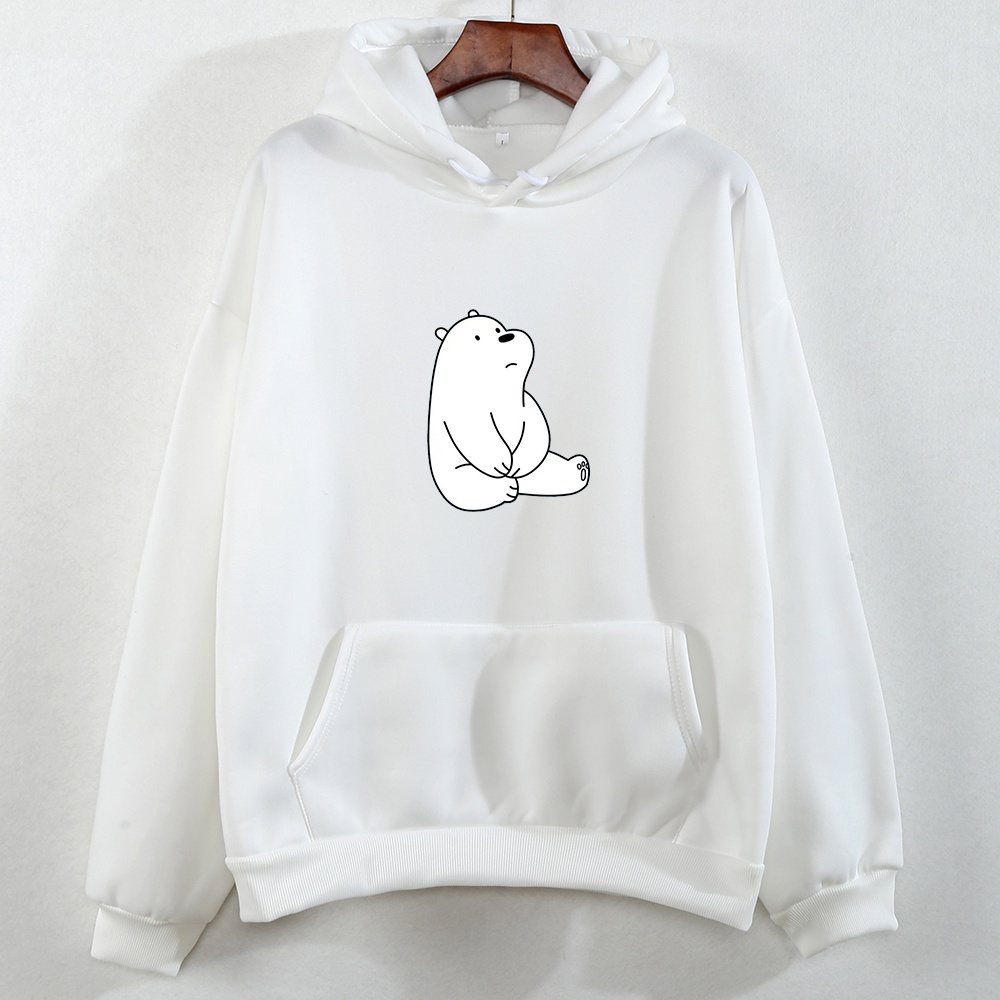 Áo Hoodie HappyFamily Họa Tiết Gấu Trắng Đáng Yêu We Are Bears Chất Cotton 100 Cao Cấp