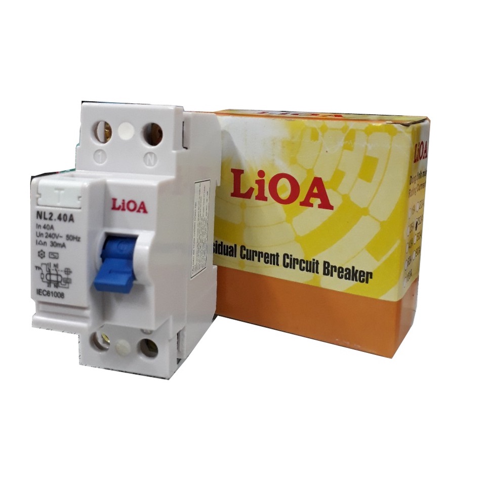 Cầu dao chống giật (APTOMAT) LIOA 25A - 32A - 40A dòng rò 30 mA, loại 2 cực (cầu dao chống dòng rò).