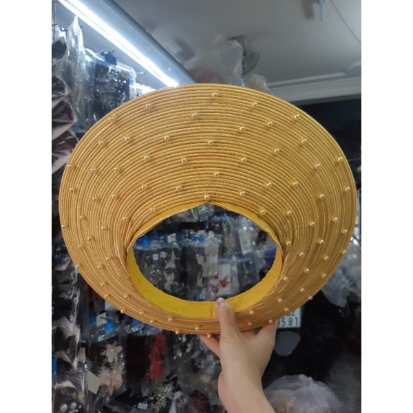 Khăn đống vàng 35 tầng đính hạt trai