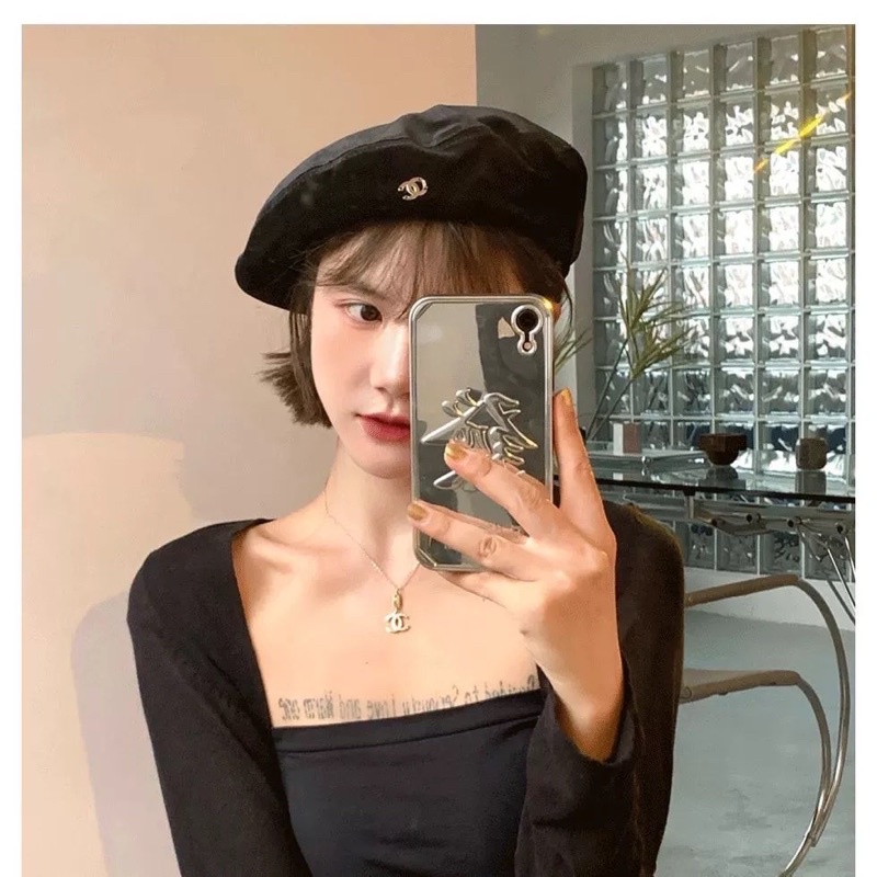 Nón Nồi Beret Duy Nhất Đen Thời Trang