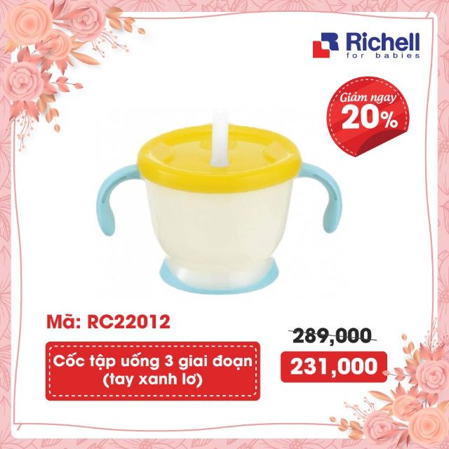 Cốc tập hút 3 giai đoạn Richell đủ màu