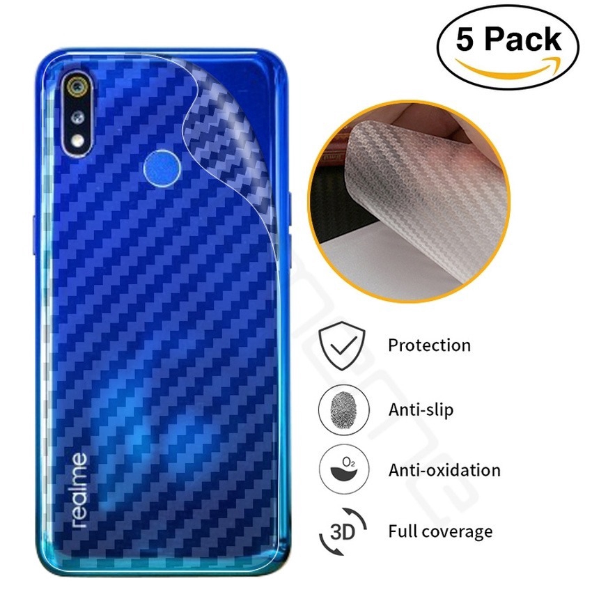 Miếng dán phim mặt sau bằng sợi carbon trong suốt cho Xiaomi Redmi 8 9 K30 Pro 5G Note 8 9 9S Pro Max