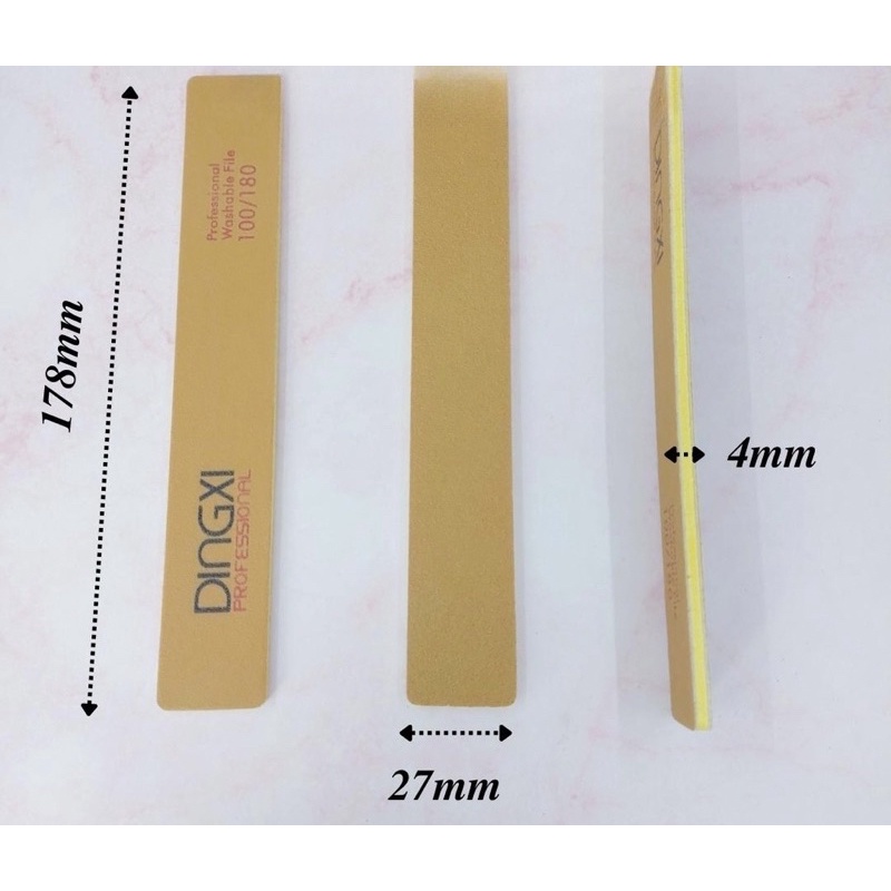 Dũa Móng Tay DINGXI Nhám Da Bò Nâu Vàng Độ Nhám 100/180 - Dũa Móng Nail