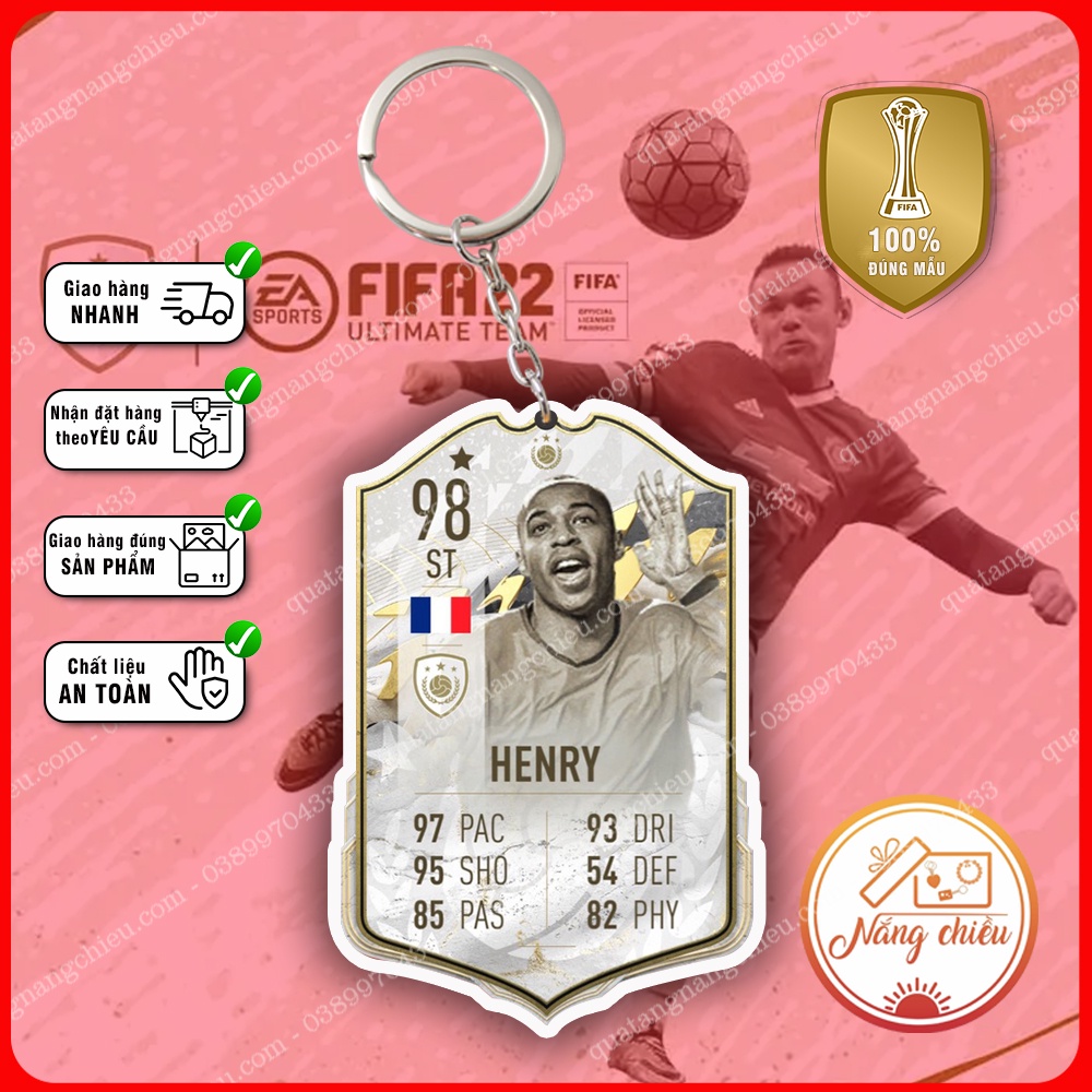 Móc Khóa Thiery Henry ICON Hoàn tiền nếu không vừa ý- ☘️MÓC KHÓA THẺ CẦU THỦ☘️