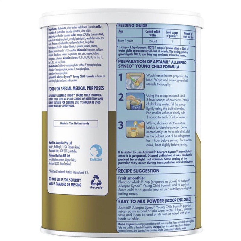 Sữa Aptamil AllerPro SYNEO số 2 & 3 - 900g