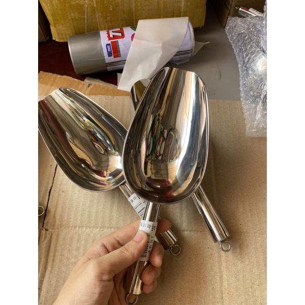 Dụng cụ xúc đá, môi xúc đồ khô inox cao cấp số 2 (28 x 11cm)