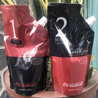 Kem duỗi tóc cao cấp Collagen Labios Nhật Bản siêu bóng mượt 400mlx2