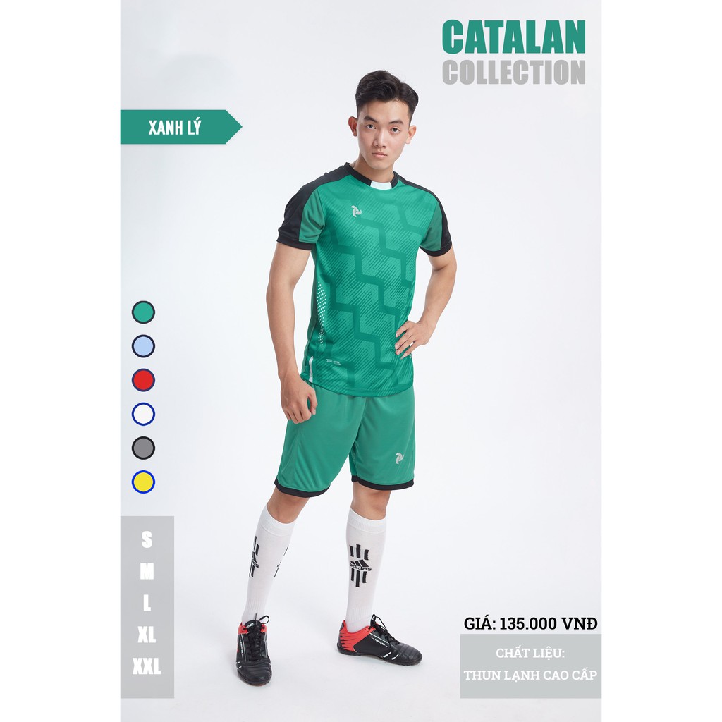 Áo bóng đá không logo thiết kế JP - CATALAN thun lạnh cao cấp 6 màu