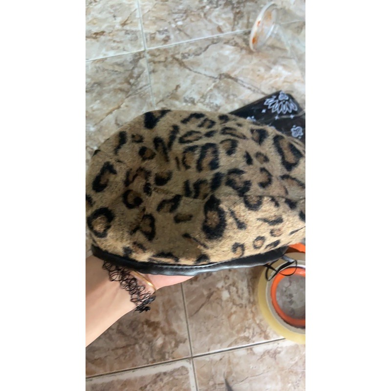 Mũ nồi hoạ tiết da beo -Nón beret hoạ tiết da báo