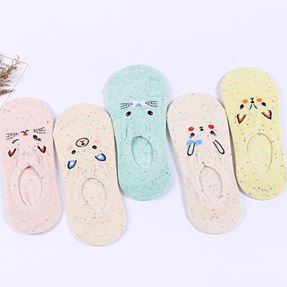 Vớ mắt cá chân vải cotton chống trượt hoạ tiết xinh xắn nhiều màu sắc dành cho nữ