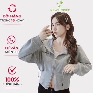 Áo Khoác Nữ Croptop Chất Thun Nỉ Ngoại Có Bo Thun Nón Trùm Đầu Không Nhăn Không Xù Kiểu Dáng Mới Lạ Mặc Đẹp [NEW UNISEX]