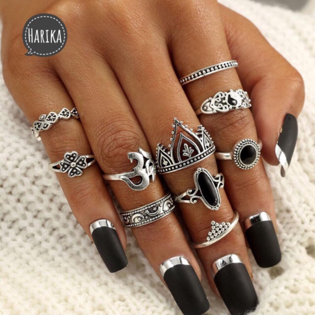 💍 Set nhẫn Boho 10 chiếc 💍