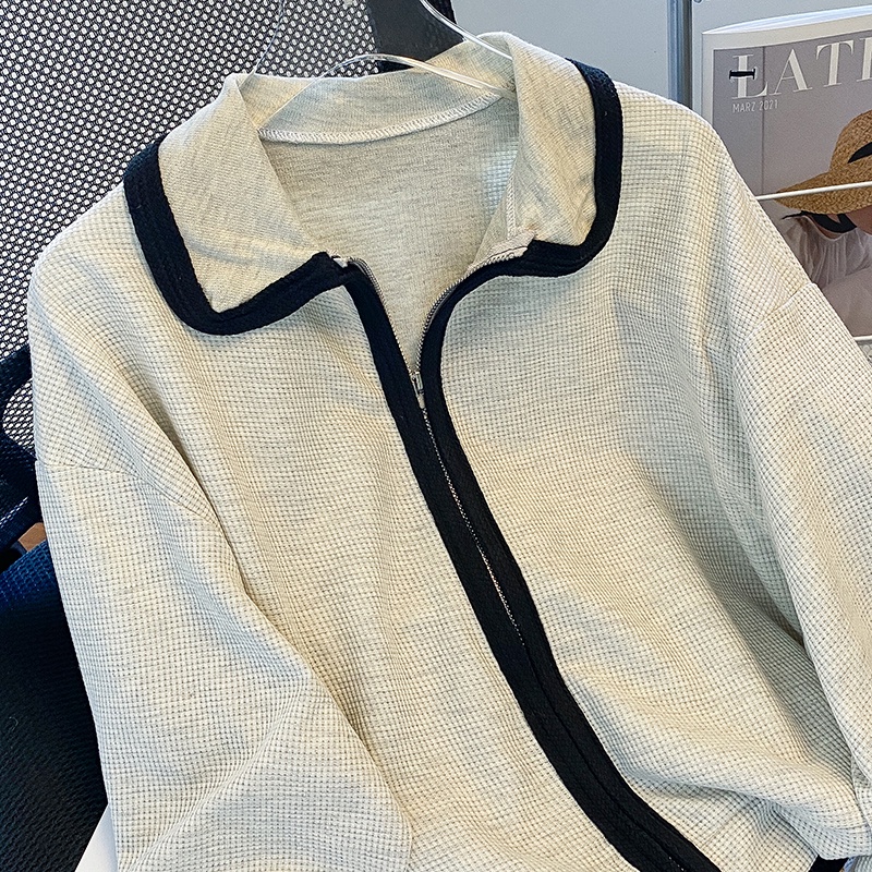 SUXI Áo Hoodie Tay Dài Dáng Rộng Màu Sắc Đơn Giản Cho Nữ