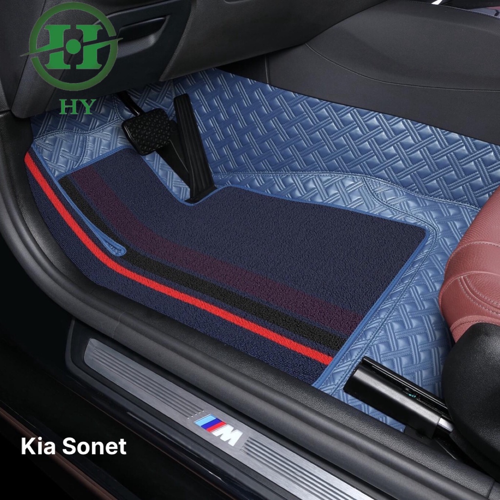 Thảm Lót Sàn Ô TÔ 5D 6D Cho Xe Kia Sonet Da Cao Cấp Không Mùi, Không Thấm Nước Phủ Kín 90% Sàn Xe