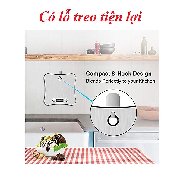 Cân tiểu ly điện tử 5kg phím cảm ứng - cân tiểu li điện tử có độ chính xác cao, có lỗ treo tiện lợi - Hộp xấu