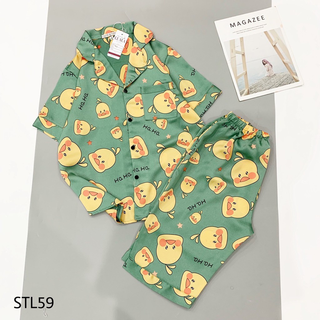 ĐỒ BỘ PIJAMA LỤA SATIN LỬNG CAO CẤP NỮ