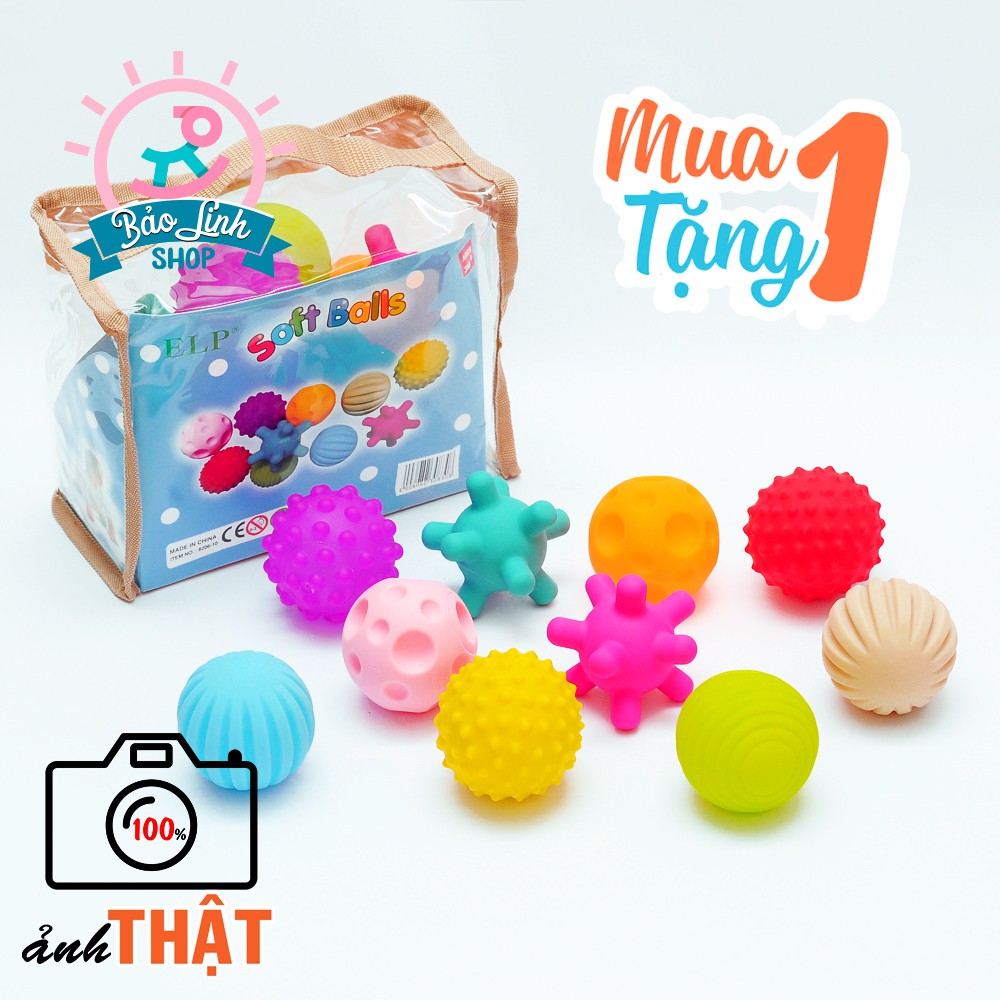 Set 10 bóng cảm quan ẢNH THẬT cho bé 3-9 tháng| Đồ chơi cho trẻ sơ sinh