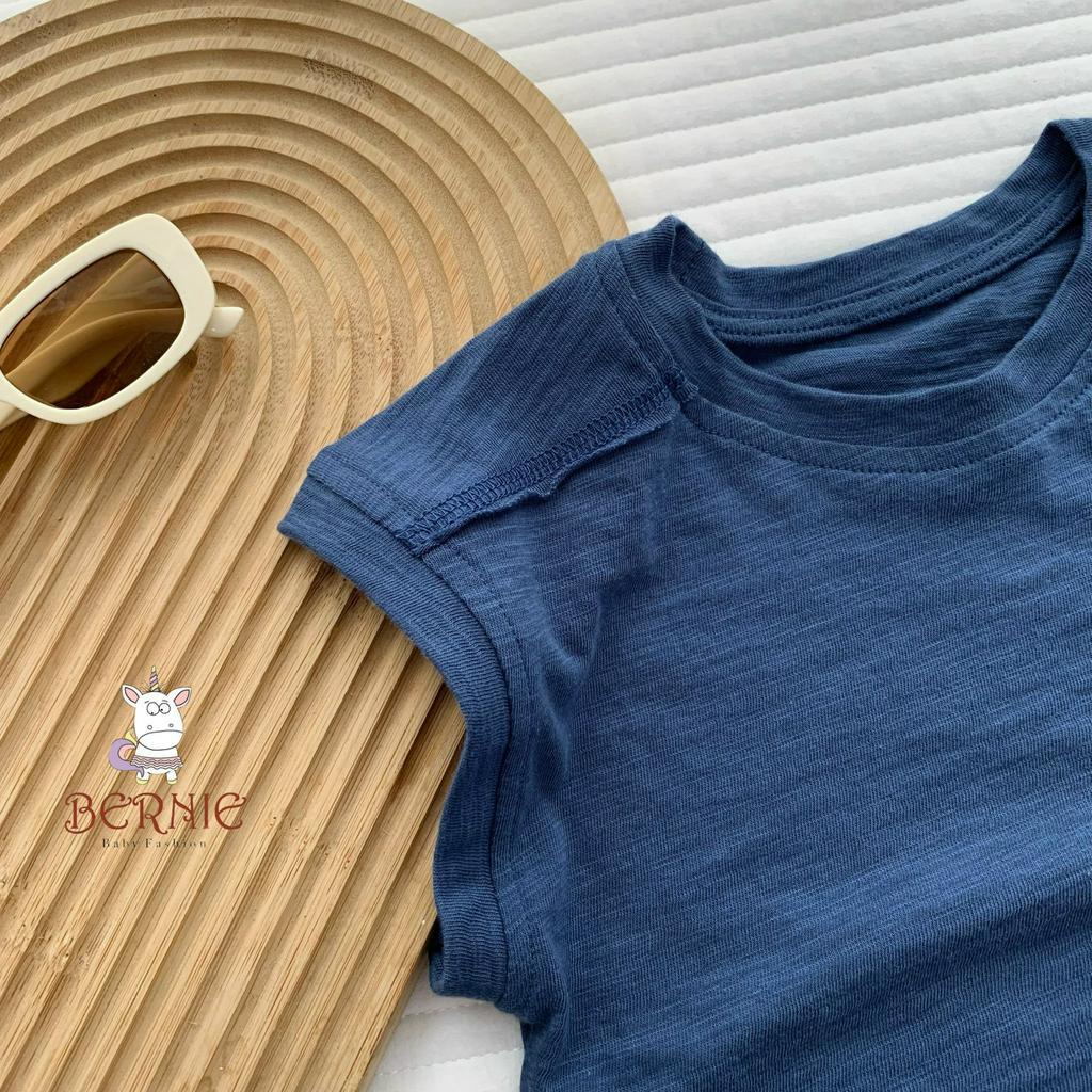 Áo thun ba lỗ sát nách không tay BERNIE in gấu nổi bật cool ngầu phong cách hàn quốc cho bé từ 9 đến 24kg