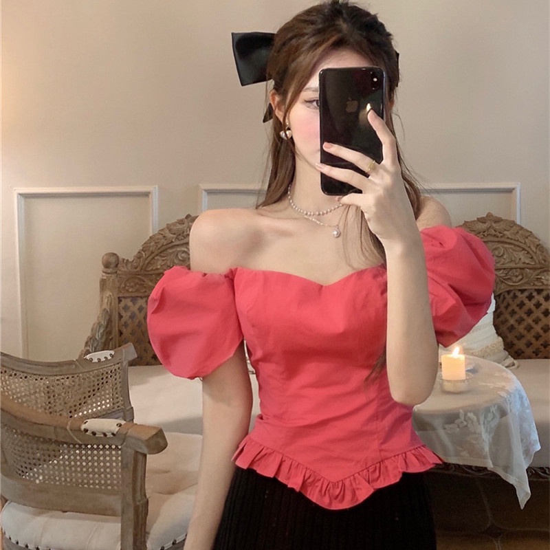 Áo Tay Ngắn Trễ Vai Thiết Kế Hợp Thời Trang Cho Nữ