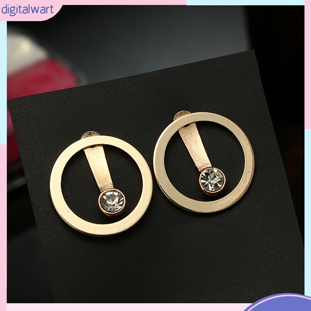 Khuyên tai 2 mặt đính đá thời trang cho nữ