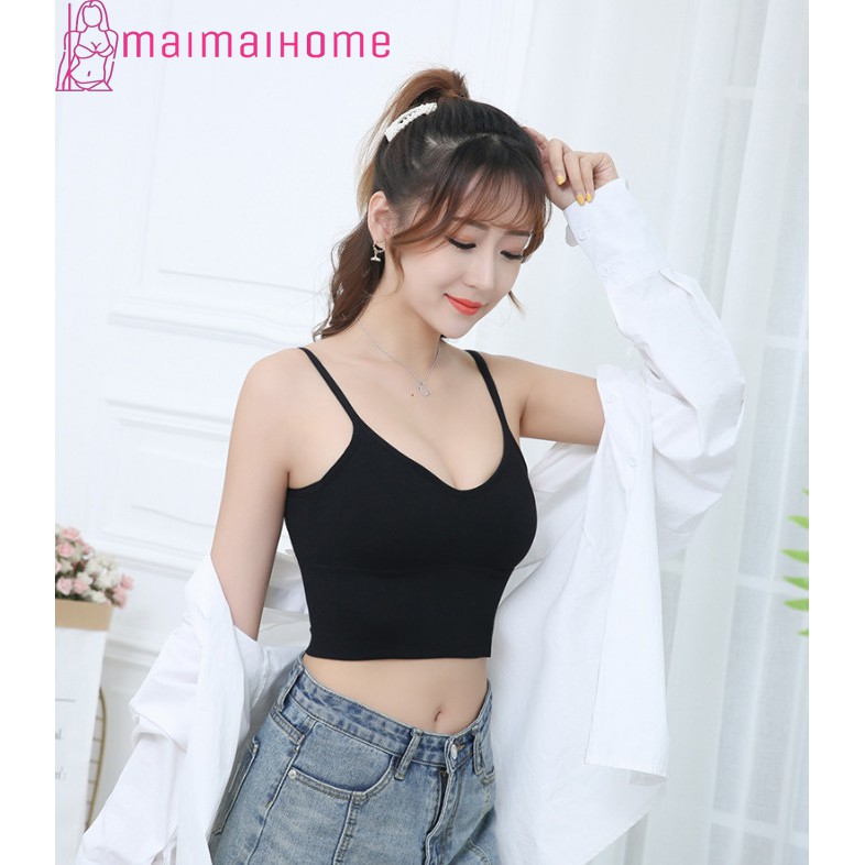 [Maimaihome] Áo thun bra 2 dây hở lưng  sang chảnh cực sexy