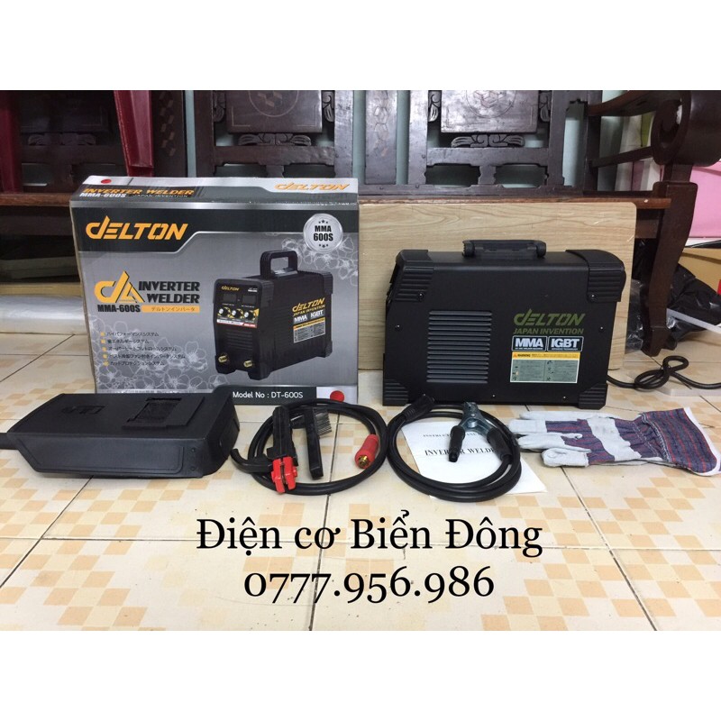 Máy Hàn điện tử 🌈 FREESHIP🌈 Tặng Bó 20 que Hàn que chấm boong 4 ly Máy Hàn điện tử DELTON MMA-600S đen có INVETER