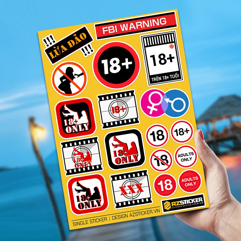 Hình Dán Sticker Độc Lạ STKA404 Dán Thiết Bị Công Nghệ, Đồ Dùng Cá Nhân,Xe Cộ - Set A4 Chất Liệu PVC Chống Nước, Bền Màu
