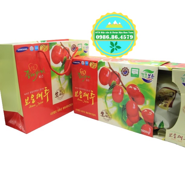 Hộp 1000g Táo đỏ Hàn Quốc loại đặc biệt làm quà biếu