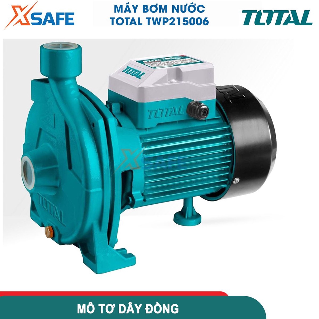 Máy bơm nước đẩy cao 45m 1500w Total lưu lượng 140l/p hút sâu 8m, motor bơm dây đồng 100% - chính hãng