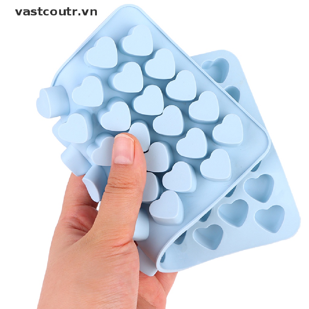 1 Khuôn Silicon Làm Bánh Kẹo Hình Trái Tim 55 Ngăn DIY