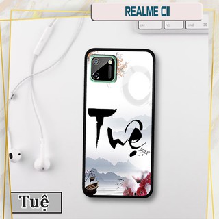 Ốp lưng kính 3D Realme C11 -chữ thư pháp ý nghĩa
