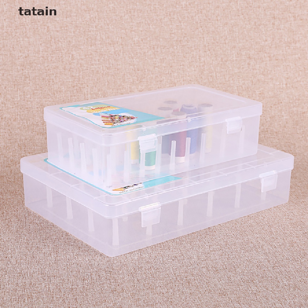 [TAT] 42PCS Plastic Transparent Thread Box Household Sewing Thread Storage Box Suitcas CVX