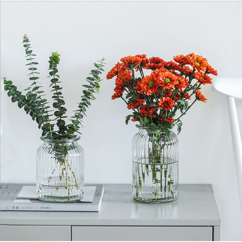 Bình bông lọ hoa thủy tinh sọc hiện đại BH072-2 | BigBuy360 - bigbuy360.vn